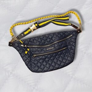 CROSBY QUILTED SLING SHOULDER BAG IN DAWN/SUNFLOWER/LIGHT GOLD | like new